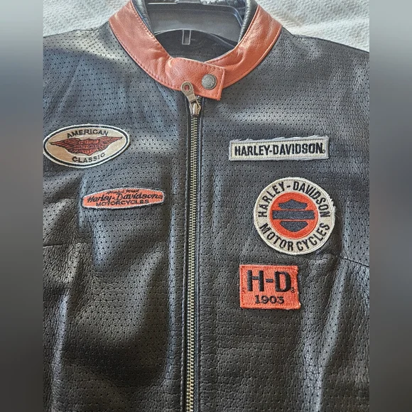Harley Davidson racing style leather jacket size large Womens - Picture 7 of 7